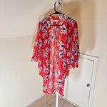 Victoria's Secret  NWOT Womens Orange Cocoon Style Floral Kimono Swim Cover XS/S Photo 1