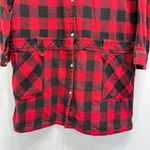 Vintage Yikes Black & Red Buffalo Plaid Flannel Shirt Dress Women’s Size Medium Photo 7