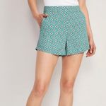 Old Navy Plaza High Waist Turquoise Patterned Pull On Shorts, EUC, Size Medium Photo 3