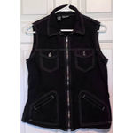 Rafaella  Women's Sleeveless Shirt & Skirt‎ Zip Up Shirt Black Lightweight Size 8 Photo 1