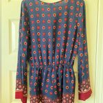 Blu Pepper Blue and Red Long Sleeve V-Neck romper Photo 1