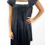 90s SERENA KAY Vintage Black Cap Sleeve Pleated Mini Baby Doll Dress Size 2 Photo 7