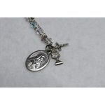 Source Unknown 925 St.Kateri Tekakwitha Sterling Silver Charms Multi Color Beaded 6 In Bracelet Photo 1