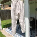 BeachLunchLounge beige checked Linen Pants M Photo 3