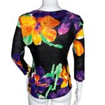 Lauren Ralph Lauren Sweater Womens‎ Medium Petite Black Bold Tropical Floral Size undefined Photo 3