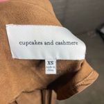 Cupcakes And Cashmere Brown Draped Collar Suede Open Front Cardigan Jacket XS Photo 4