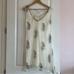 Vijay Singh White Dress With Paisley Print W/ Beading Sequins Light Weight SZ S Photo 7