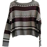 BB Dakota Striped Cropped Pullover Sweater - Medium Photo 1