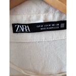 ZARA  Linen Blend Belted Shirt Dress in Ecru Size Medium Photo 5