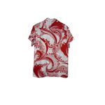 Diamond Head Women's Shirt‎ Hawaiian Aloha Button Up Short Sleeve Floral Large Red Photo 5