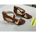 Womans Just Fab Eden Strappy Open Toe Wedge Sandals 10 Brown Photo 1