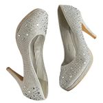Top Moda Silver Rhinestone Sparkling Platform Stiletto Heels Apple-2 Photo 3
