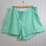 J.Crew  Linen-blend drawstring short in Mint Size 2X NEW‎ Photo 1