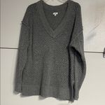 Aerie GRAY OVERSIZED V NECK SWEATER MEDIUM Photo 1