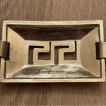 Vintage Silver Tone Greek Key Statement Adjustable Metal Belt © 2000 Y2K Photo 3