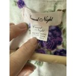 Vtg Casual Night Flannel Gown Womens M Pajamas White Purple Floral long sleeve Size M Photo 2