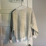 Adidas White and Black Crewneck Sweater with Classic Stripes Photo 2