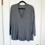 Vince  | V Neck Cashmere Wool Blend Sweater in‎ Grey | Luxury Knit Pullover Photo 0