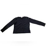 Eddie Bauer Vintage 90s Black Beaded Embellished Merino Wool Cropped Sweater Photo 2