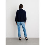 Alex Mill Wallace Sweater Jacket Navy Blue Cotton Zip Front Pocket Womens Small Photo 2