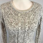 Max UK ivory speckled classic cable knit sweater size 6 White Photo 1