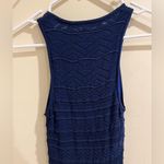 Rachel Roy Size Small Navy Blue Lace Knitted Overlay Sleeveless Peplum Top Photo 4