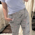 None Gray pajama pants size medium cute quotes love yourself pajamas all day Photo 0