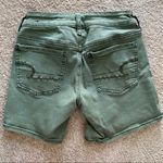 American Eagle Army Green Midi Denim Shorts Size 0 Photo 5