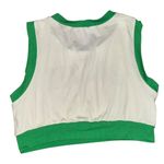 JULIA LOVEJ Limited Edition BADDIE SIZE large white cropped tank top green trim Photo 6