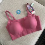 Hanes womens ultra light wire free T-shirt bra pink sz L Photo 2