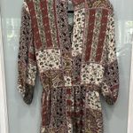 American Eagle  Outfitters Long Sleeve Shorts Boho Paisley Patchwork Romper Sz M Photo 3