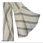 Zac & Rachel Petite Bell Sleeve Blouse Size Large Vertical Stripe Black & White Photo 3