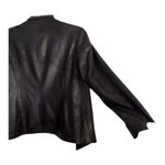 JM Collection  Faux Leather Jacket Coat Draped Black Plus Size M Shoulder Padded Photo 12
