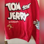 Tom And Jerry Sweatshirt Womens Large Red Long Sleeve Graphic Pullover xs Photo 1