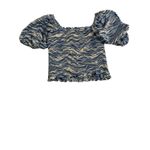 Inc international $60  Concepts Tiger Stripe Smocked Top Blue Size Medium Stretch Photo 1
