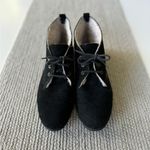 Vintage Outdorables Black Genuine Suede Wool Sheepskin Flat Ankle Boots Booties Size 8 Photo 1