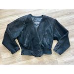 Wilson’s Suede Leather Black Bolero Style Jacket Snap Front Small Motorcycle Photo 7