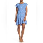 Joie  Coreen Blue Floral Drop Waist Mini Summer Dress Cap Sleeves Keyhole NEW Photo 9