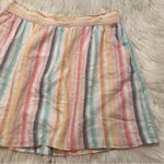 Loft  A-Line Mini Skirt Rainbow Metallic Stripes Photo 3