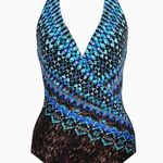 MiracleSuit Wrapsody One Piece Swimsuit Size 10 Brown Multi NEW Tummy Control Photo 12