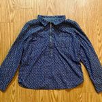 Tommy Hilfiger Blue Floral Quarter Zip Shirt Womans Large Photo 1