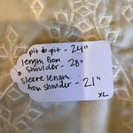 John Mark Velvet Eyelet Embroidered Flare 3/4 Sleeve Tunic Top Ivory White XL Photo 11