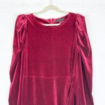 Eloquii  Velvet Puff Sleeve Wrap Midi Dress Size 18 Holiday Special Occasion Wine Photo 2