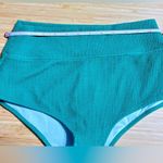 PINK - Victoria's Secret PINK VS CRINKLE HIGH WAIST SHORTIE BIKINI BOTTOM Size L in Timeless Teal Photo 3