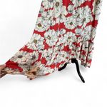 Free People  intimately red and cream Floral halter tiered maxi dress sz S Photo 6