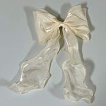 White Frill Bow Hair Clip Accessory 🤍 Photo 0