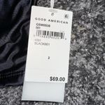 Good American Ruched Black Cropped Swim Shirt Top Size Medium Photo 5