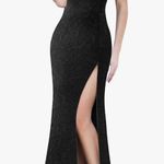 NEW Lace Sweetheart Neck Open Back Adjustable Slit Formal Gown Maxi Dress L Black Size L Photo 0