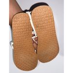 Billabong  Crossing Sandals Women's Size 9  Tan Braided White Strappy Flat Flip M Photo 1