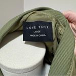 Love Tree  Olive Green zip up Bomber jacket‎ size L Photo 2